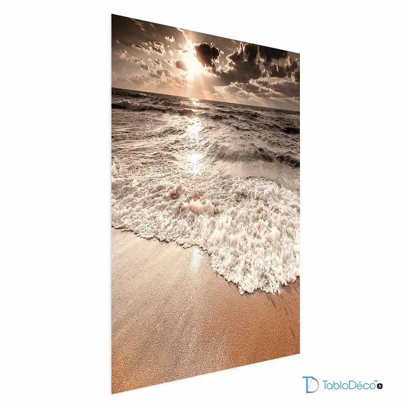Affiche plage paradisiaque vagues