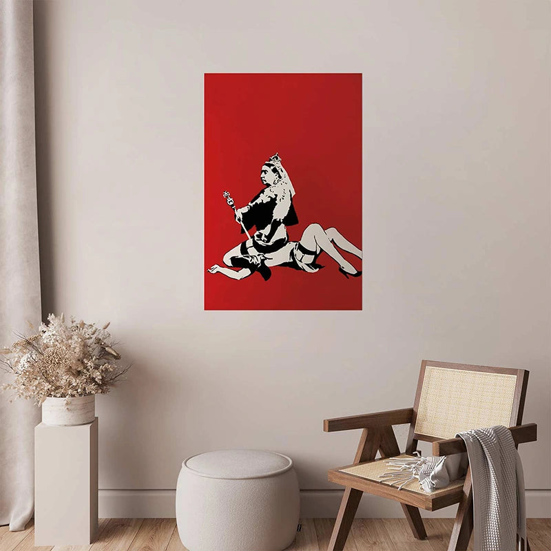 Affiche Queen Victoria de Banksy dans un salon