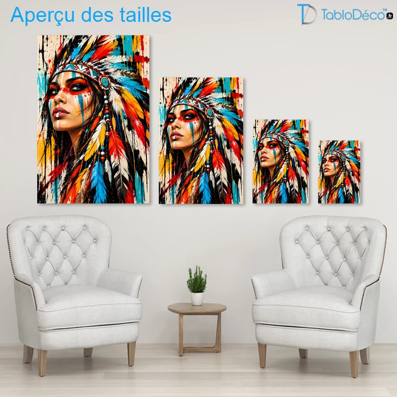 Tableau Amérindienne Colorée