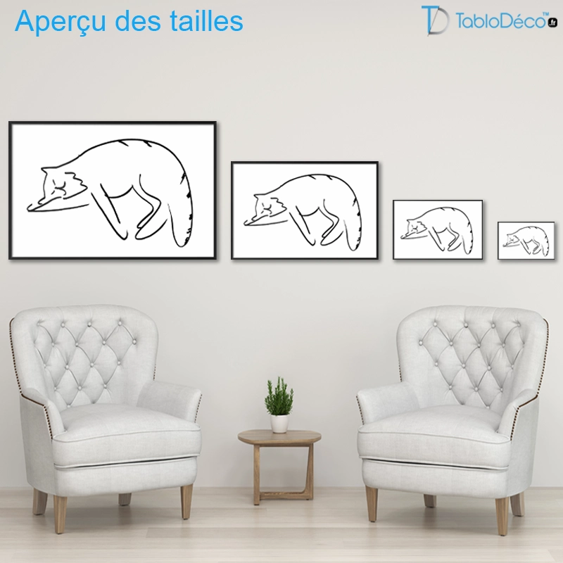 Poster Chat Line Art Noir et Blanc