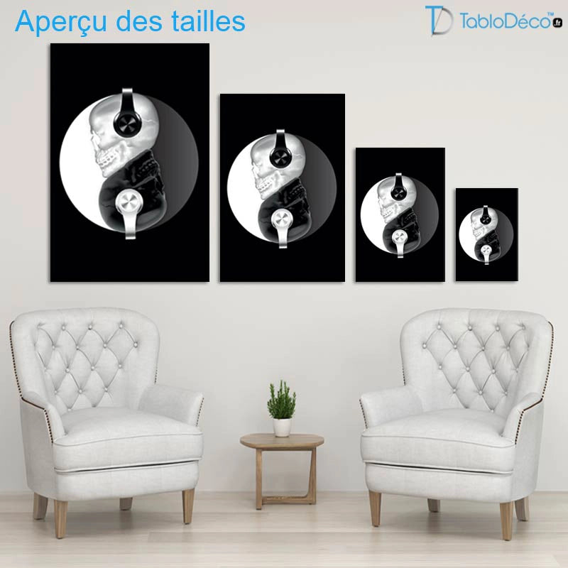 Canevas Tête de Mort Yin et Yang
