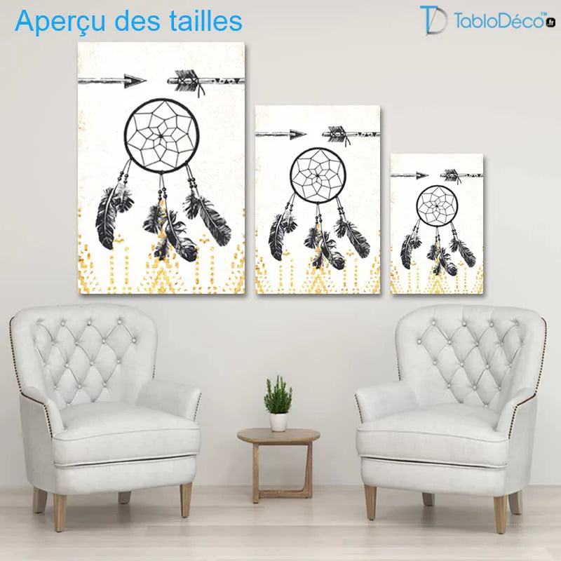 Aperçu des tailles du Tableau Attrape-Rêve Scandinave