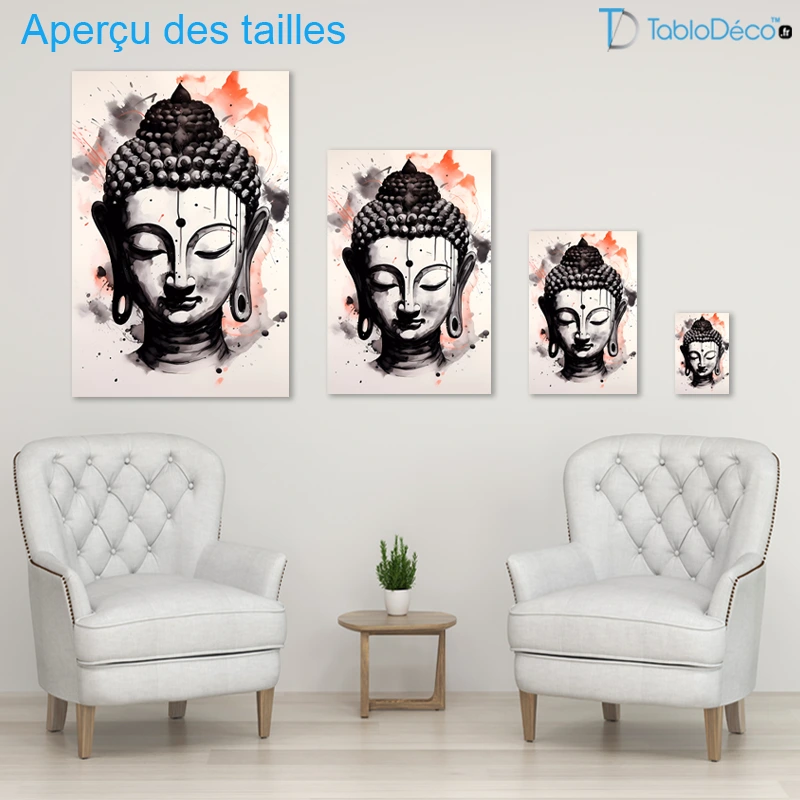 Tableau Bouddha effet Encre de Chine