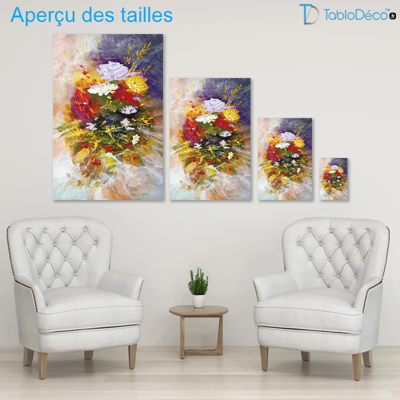 Tableau Bouquet de Fleurs Multicolore