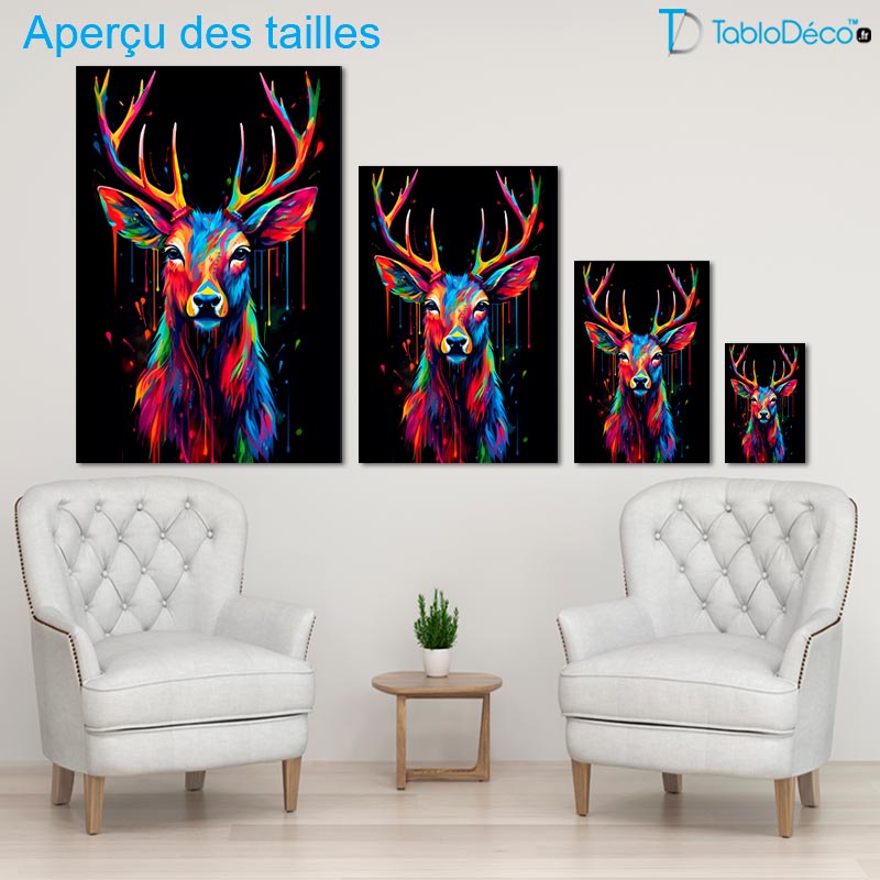Tableau Cerf Pop Art