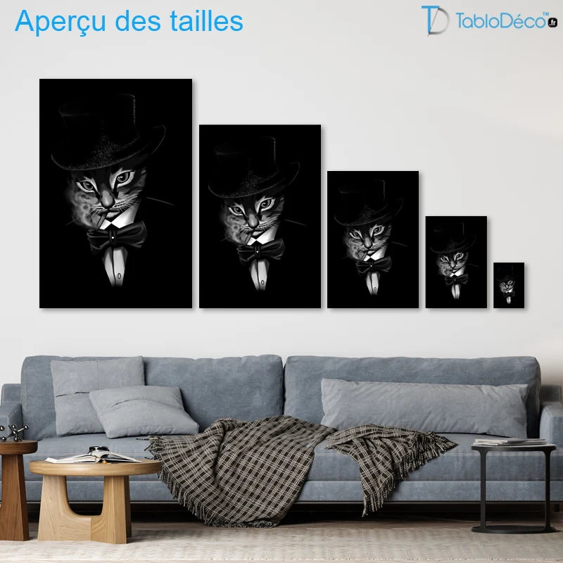 Tableau Minou Habillé en costume - TabloDéco.fr