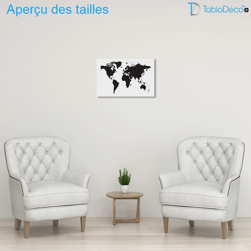 Tableau en liège - Carte Noir et Blanc