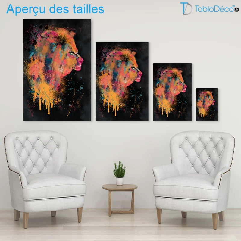 Tableau Abstrait Lion