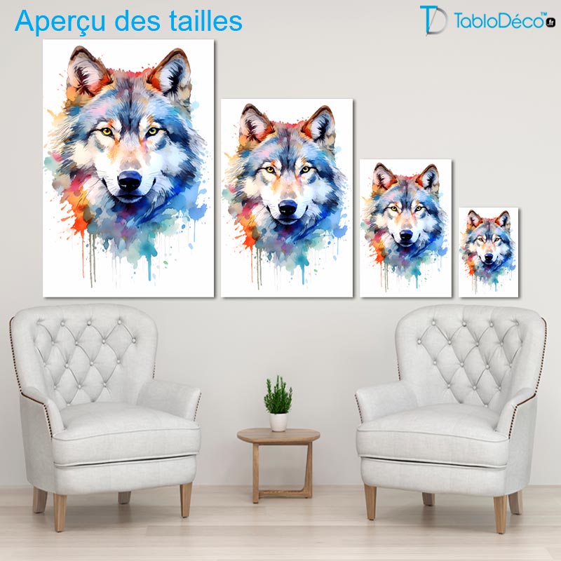 Tableau Loup Aquarelle
