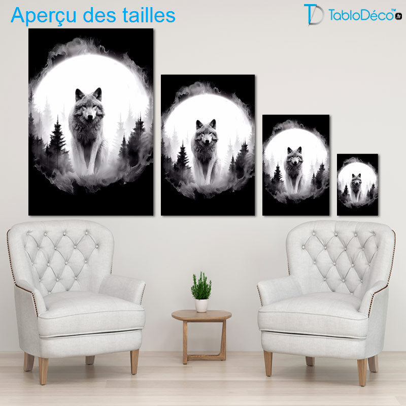 Tableau Loup et Lune