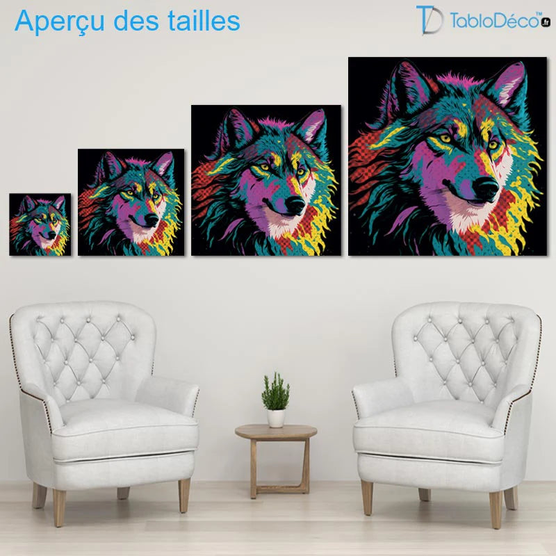 Tableau Loup Pop Art