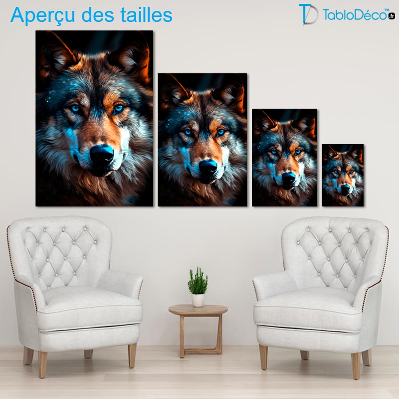 Tableau Loup Yeux Bleus