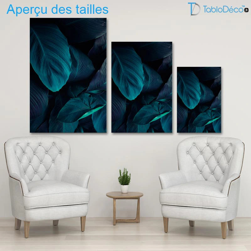 Aperçu des tailles du Tableau Scandinave Bleu Canard