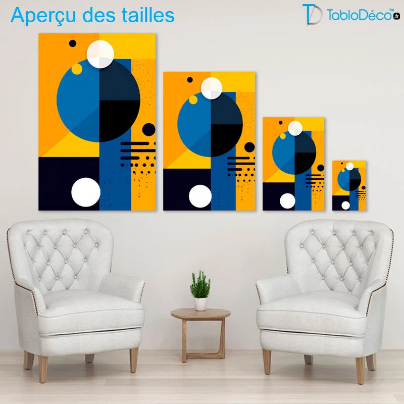 Tableau Scandinave Jaune et Bleu