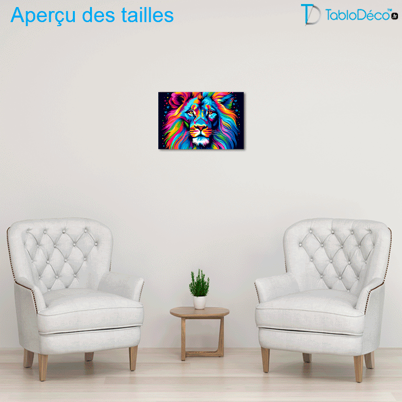 Tableau Tête de Lion Pop Art