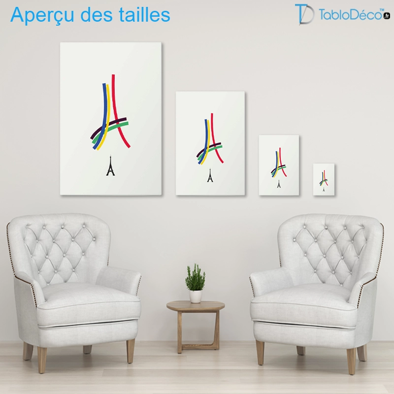 Tableau Tour Eiffel Multicolore