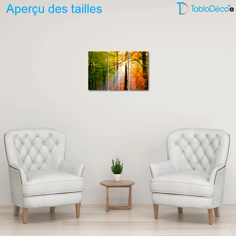Tableau Triptyque Forêt