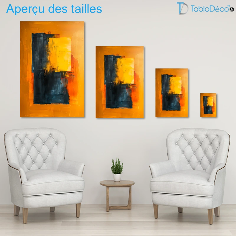 Tableau Moderne Scandinave Orange et Gris