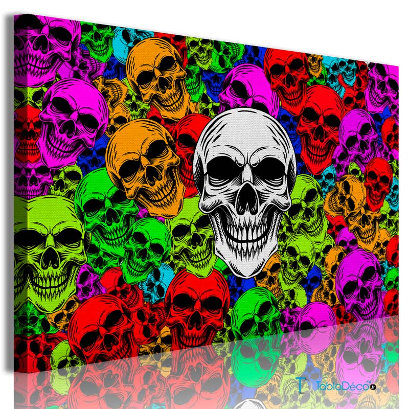 Acheter un Cadre Tête de Mort Couleur - TabloDéco.fr