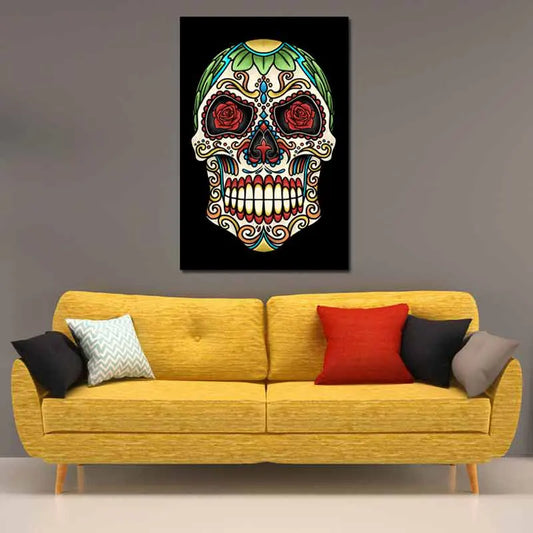 Cadre décoratif avec une Tête de Mort Mexicaine - TabloDéco.fr