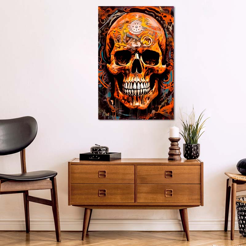 Grande toile décorative Tête de Mort - TabloDéco.fr