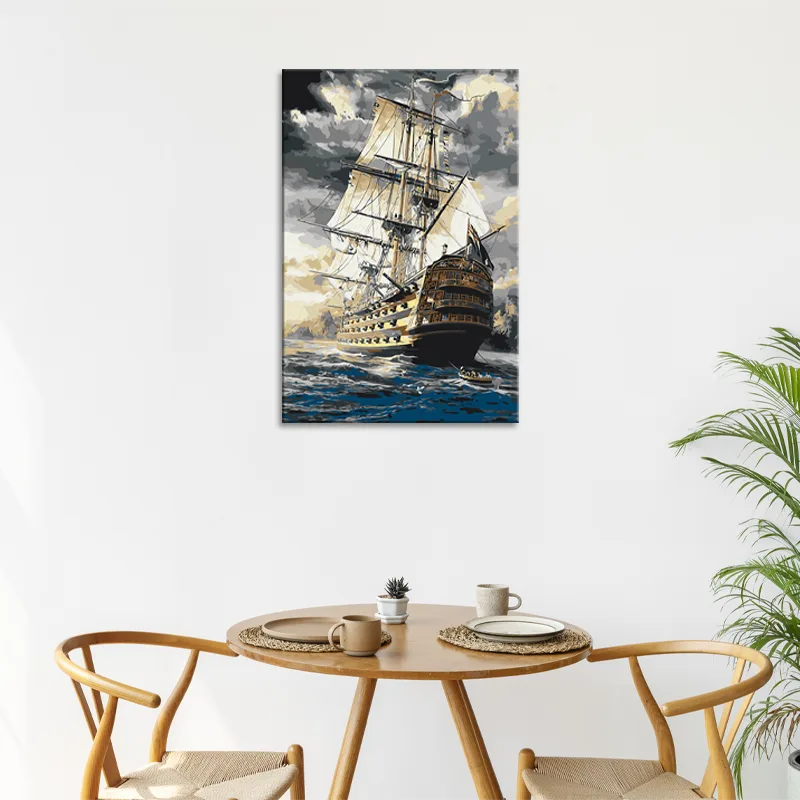 Peinture numérotée avec un Navire en mer