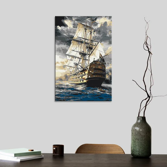 Peinture sur toile par numéros d'un Navire en mer