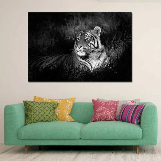 Tableau Tigre Noir et Blanc - TabloDéco.fr