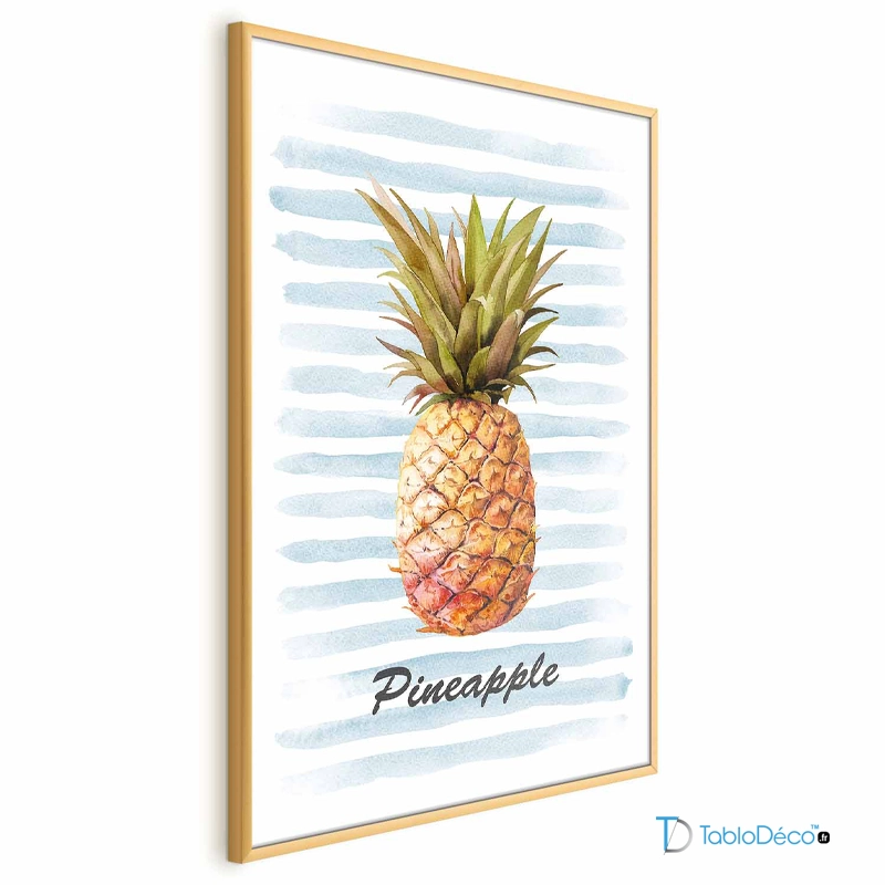 Poster Ananas Exotique avec cadre doré