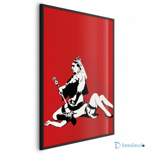 Poster Encadré de Banksy : Queen Victoria avec cadre noir