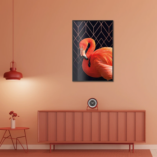 Poster déco d'un flamant rose design