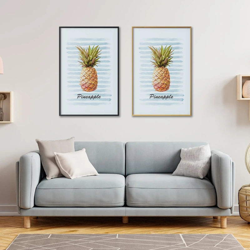 Poster Décoratif encadré d'un Ananas Exotique