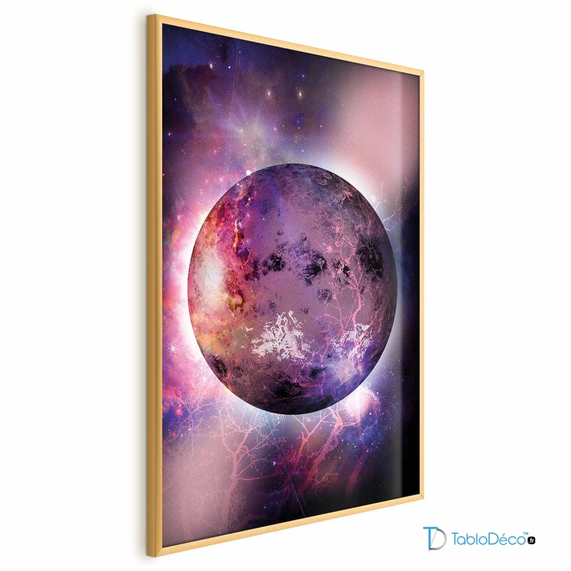 Poster encadré Planète Violette cadre doré