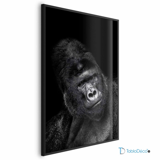 Poster Photo d'un Gorille en Noir et Blanc