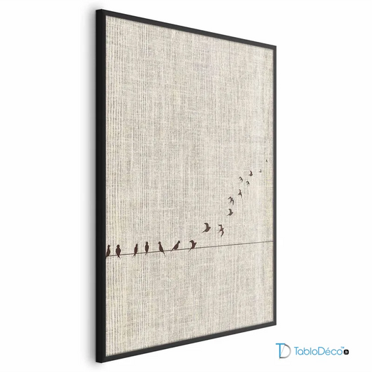 Poster hirondelles avec cadre noir