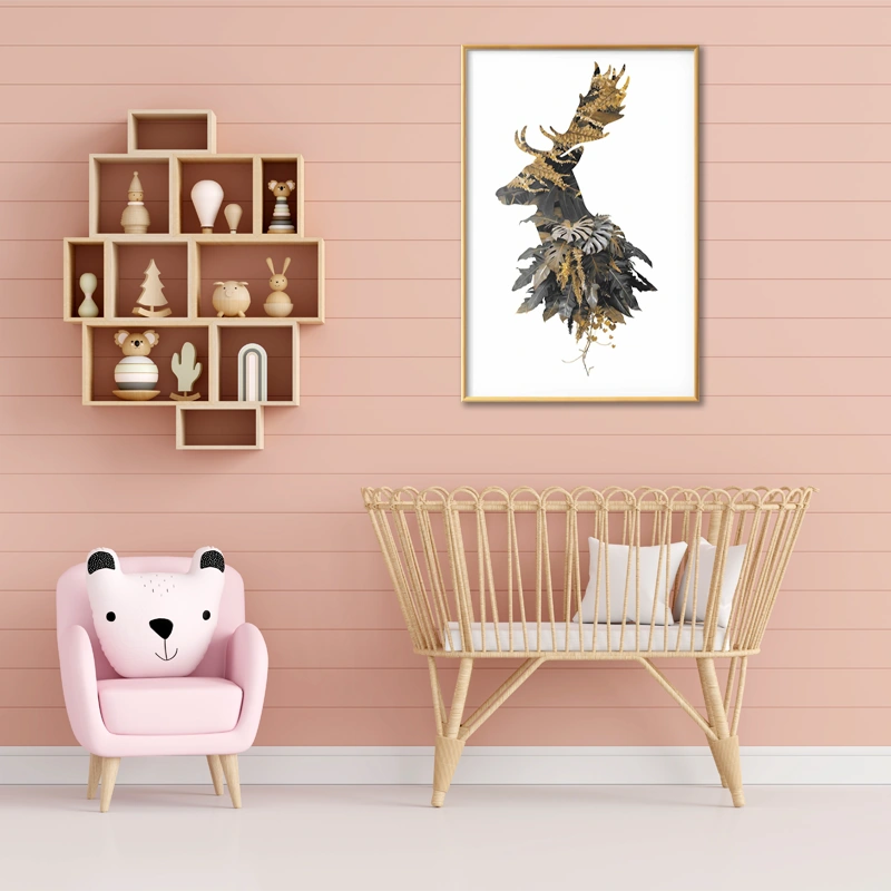 Poster mural avec un Cerf des Bois accrocher dans la chambre d'un enfant