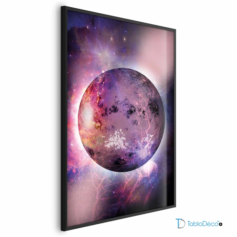 Poster Planète Violette cadre noir