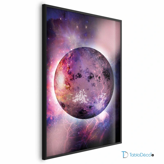 Poster Planète Violette cadre noir