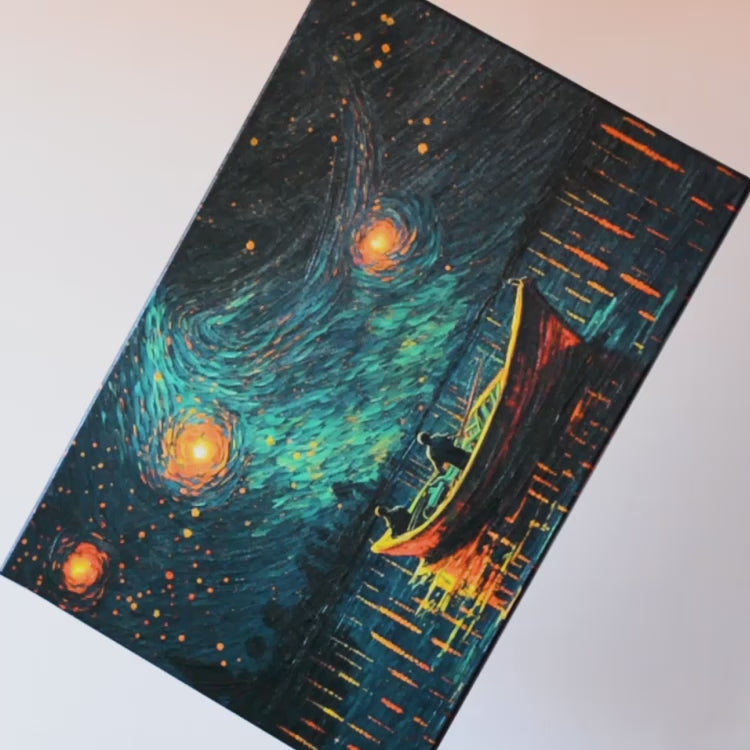 Vidéo de tableau sur toile en finition premium avec un vernis