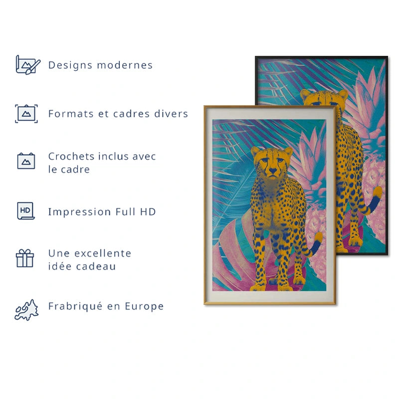 Poster Guépard Couleurs Exotiques