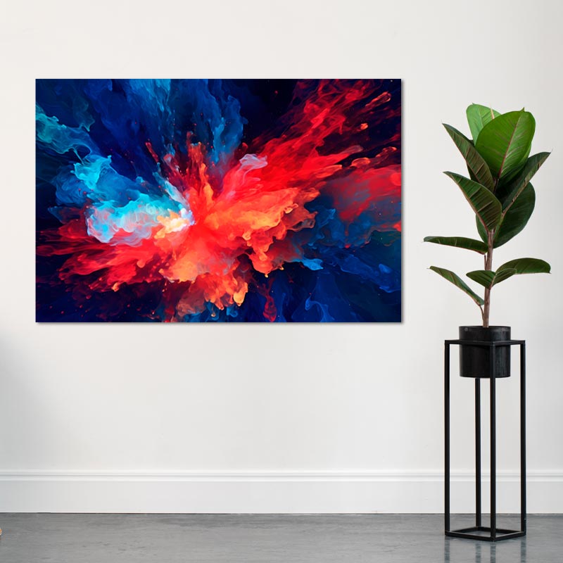 Tableau de décoration Abstrait Bleu et Rouge - TabloDéco.fr