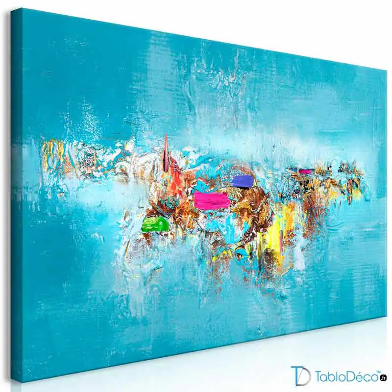 Acheter un Tableau Abstrait Bleu Turquoise - TabloDéco.fr