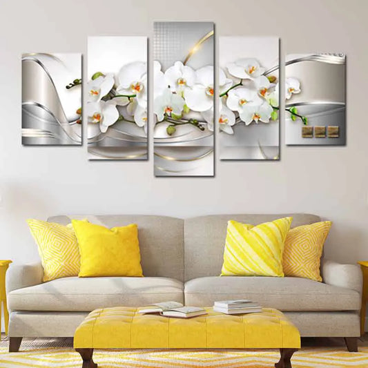Toile décorative de style Abstrait avec des Fleurs dans un salon - TabloDéco.fr