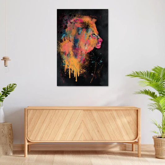 Toile imprimée Abstraite d'un Lion - TabloDéco.fr