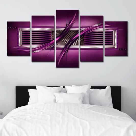 Toile Abstraite de couleur Mauve dans une chambre - TabloDéco.fr