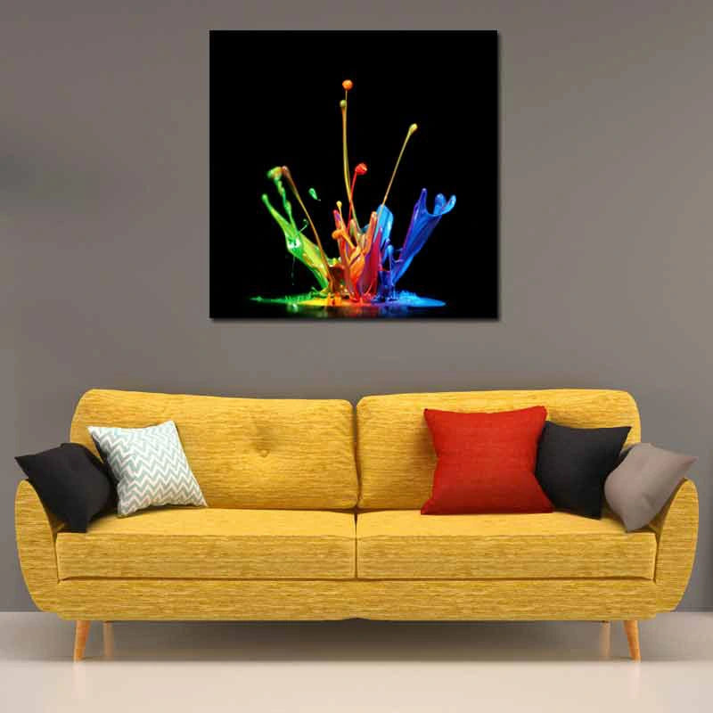 Tableau Abstrait Multicolore Carré - TabloDéco.fr
