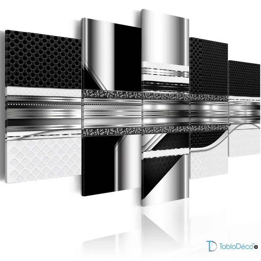 Acheter Tableau abstrait noir argent - TabloDéco.fr 
