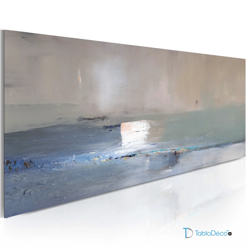 Acheter un tableau abstrait peint en gris clair - TabloDéco.fr