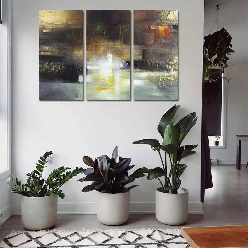Tableau Abstrait en 3 parties - TabloDéco.fr