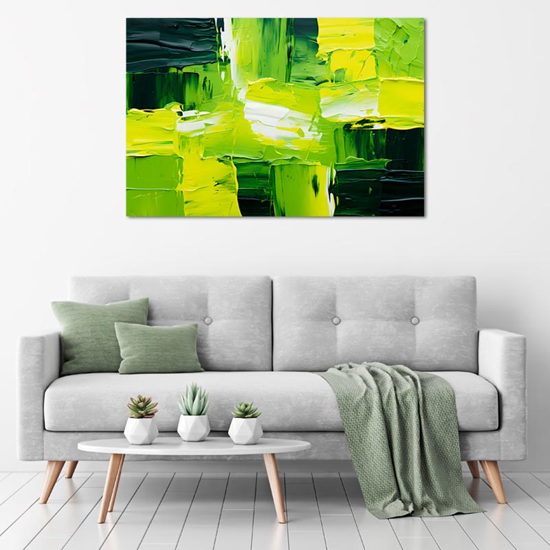Tableau sur toile imprimée de style Abstrait et de couleur Verte - TabloDéco.fr